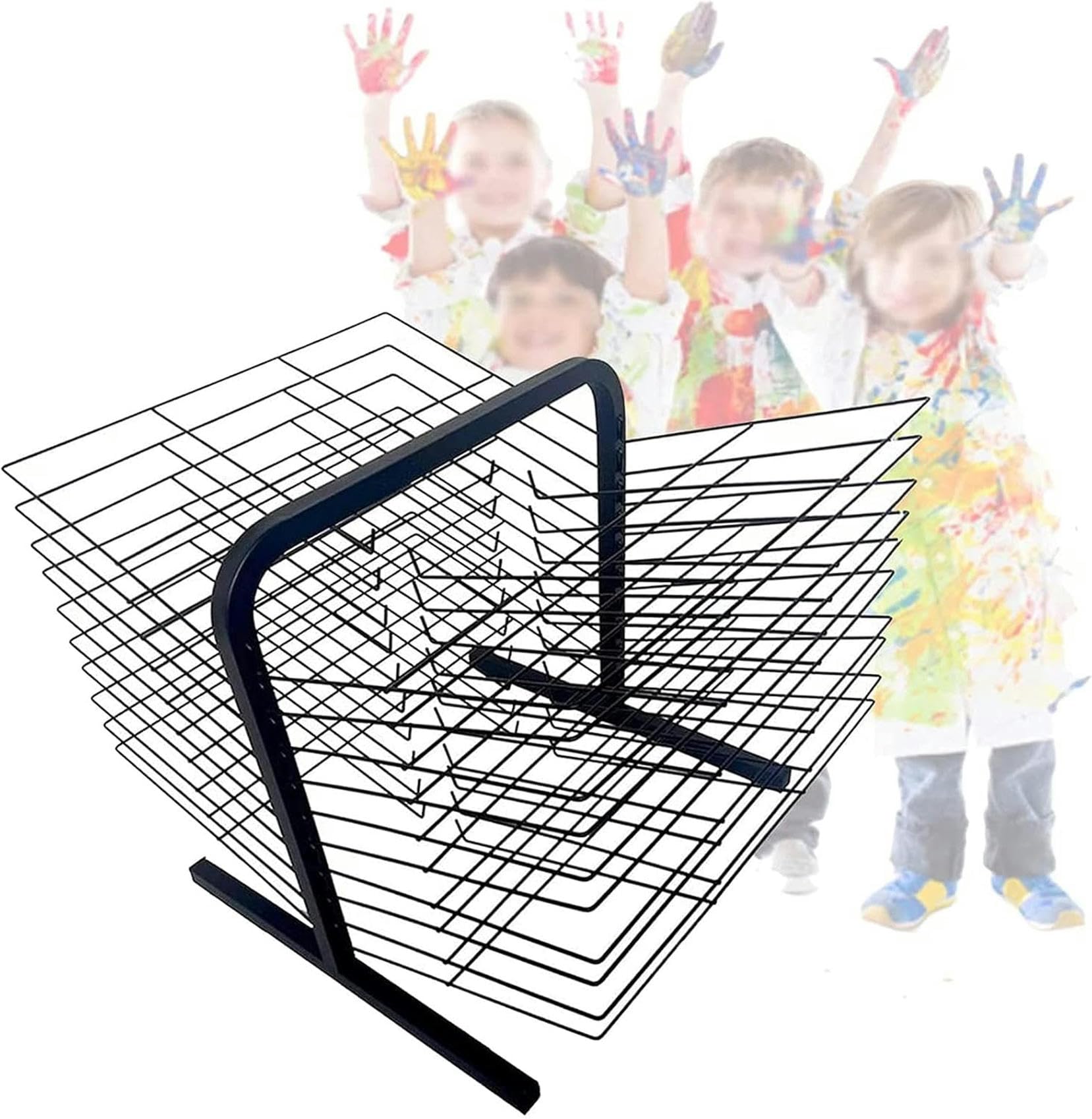 Support de séchage d'art à étagères métalliques pour 20 œuvres