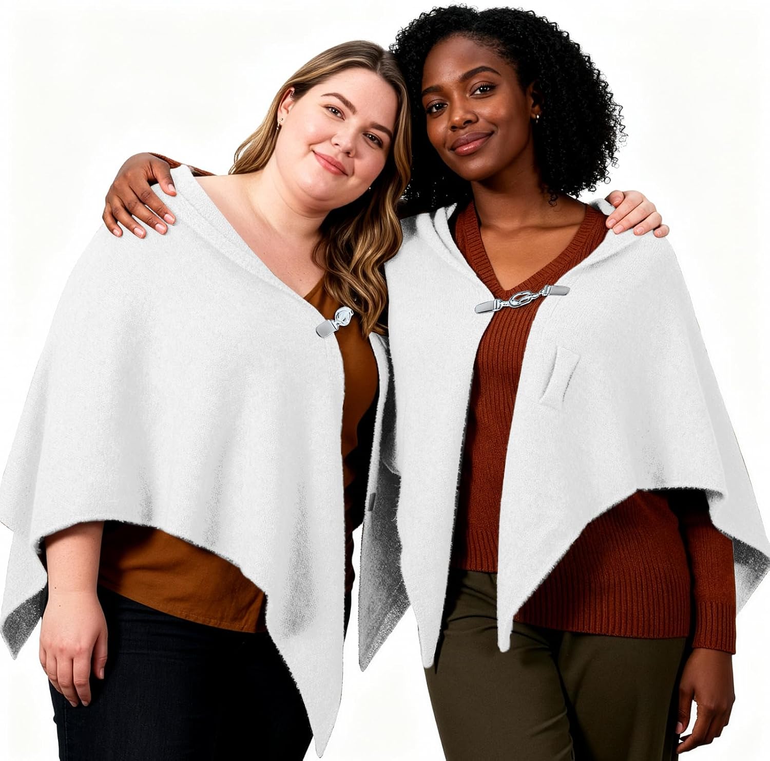 Pashmina Shawl Wraps for Women Poncho Shawl Knit Cape Cashmere Wrap for Evening Dresses and Daily Wear. - Image 6