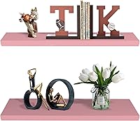 Vista 10 de SAUMONIERES Estantes flotantes de pared para dormitorio, baño, montados en la pared, de madera maciza de 36 pulgadas de largo, juego de 2, estantes