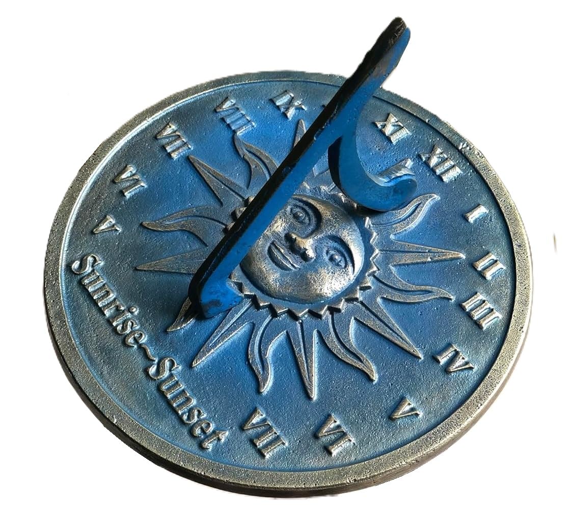 ARTIZANSTORE Brass Sundial | 8 Inch Solid Brass Weatherproof Sundial | Eco-Friendly Garden Decor | Unique Gift Idea for Outdoor Enthusiasts | Classic Round Design