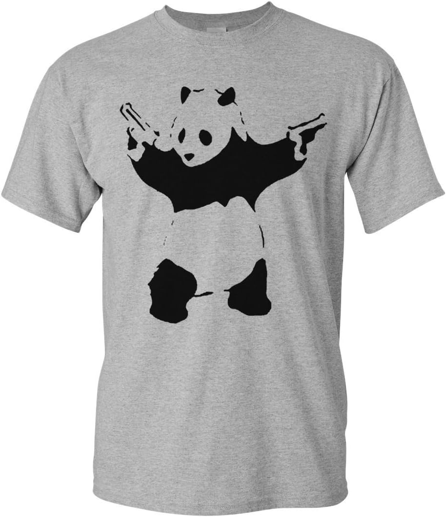 Print Bar AZ Banksy Panda with Guns Graffiti Shirt - More Colors