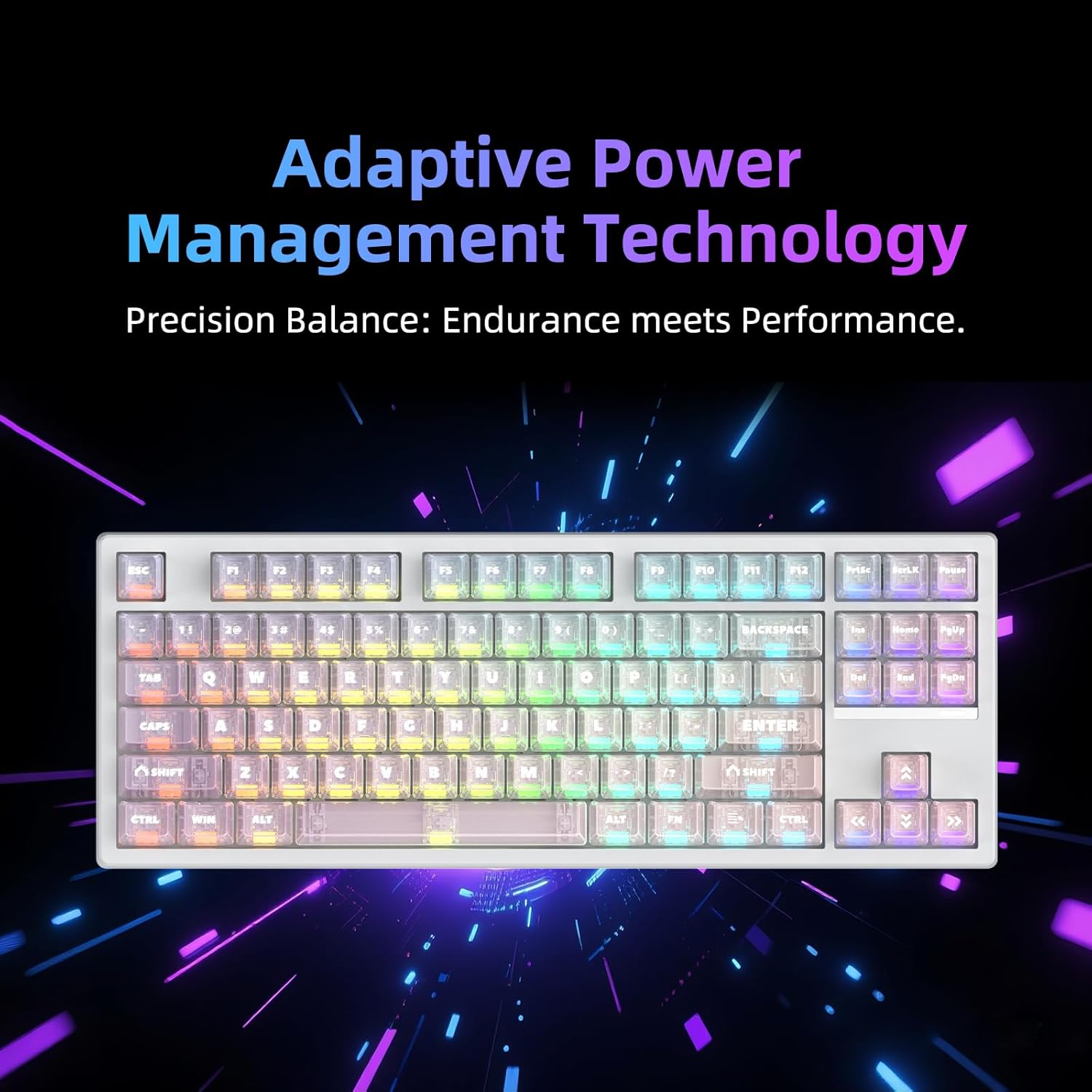 IROK FE87 V2 Wired Mechanical Keyboard, Dual 8KHZ Polling Rate, Support SODC/Latency As 0.125MS/ARGB，Hot Swappable, Gasket Sturcture Gaming Keyboard (White/White Snake Switch)