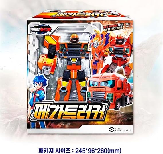 Metal Cardbot MEGA Trucker Orange Truck Transforming Robot Car Card Toy