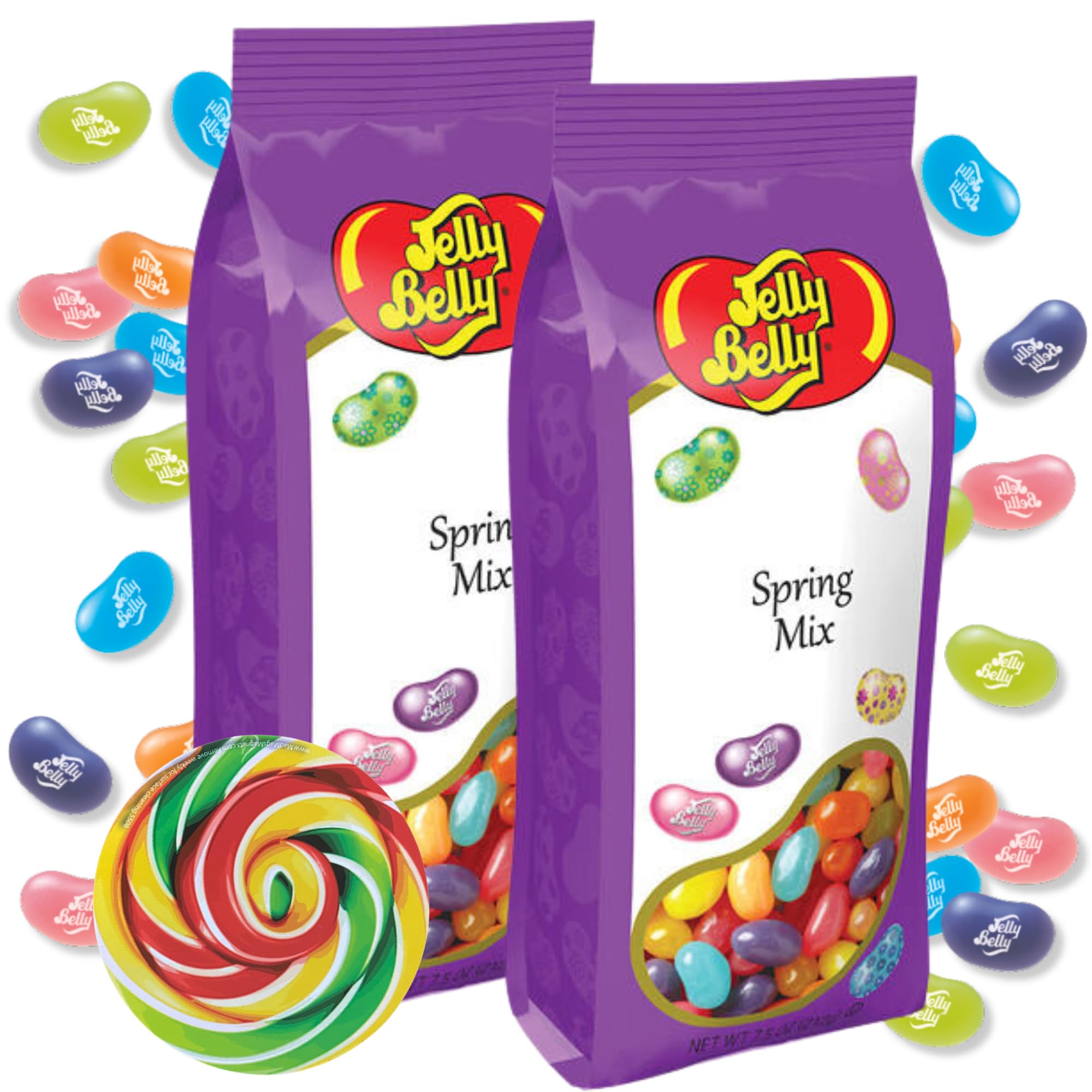 Needzo - Bulk Pastel Jelly Beans, Summer Ice Cream Sundae Toppers and Goodie Bag Fillers, 7.5 Ounces, Pack of 2