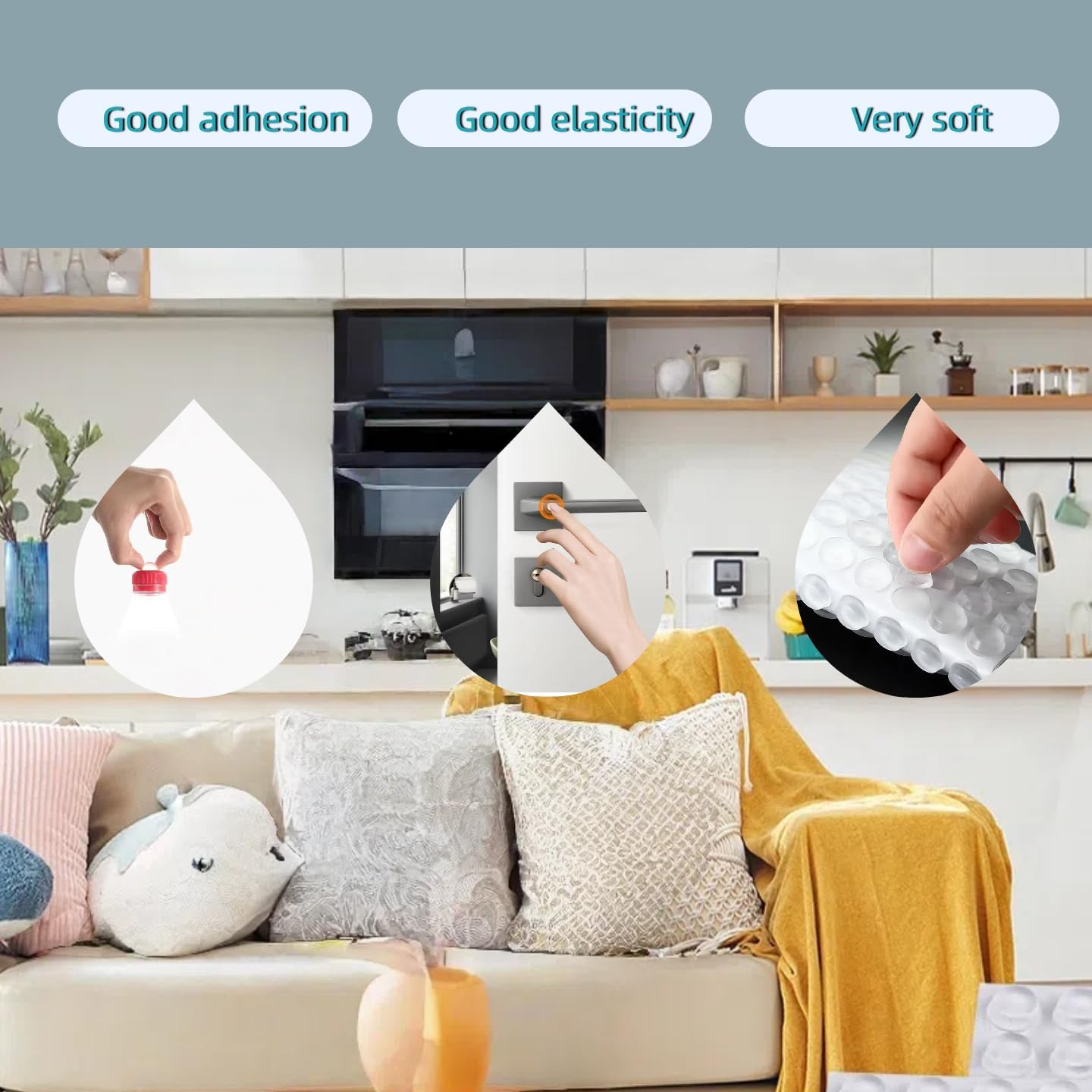 100pcs Cabinet Door Bumper Pads, Transparent Cabinet Protectors 0.5" x 0.2”, Featuring Noise Reduction, Anti-Slip, and Wall Protection Mini Planters, Keyboard & Tablet Anti-Slip DIY Rubber Bumper Pads