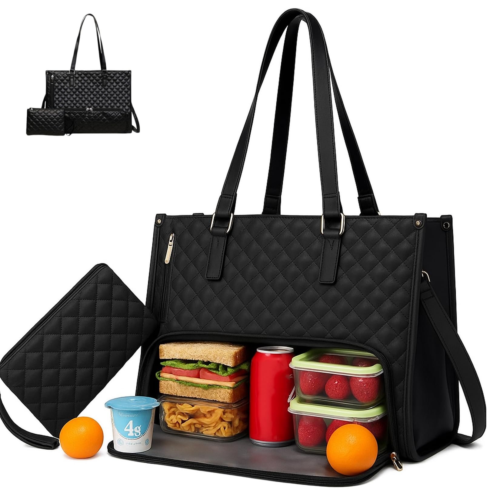 Sac cabas avec compartiment isolé étanche élégant pour travail
