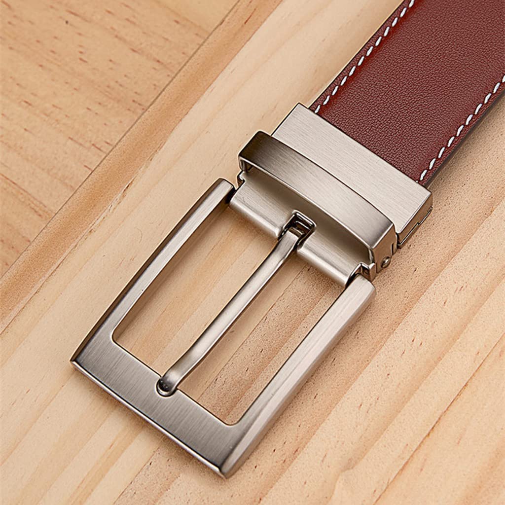 Ceinture en Jean décontractée pour Hommes 100% Cuir véritable avec Boucle en métal Mat Simple Ceinture Classique pour Le Travail et Les Affaires