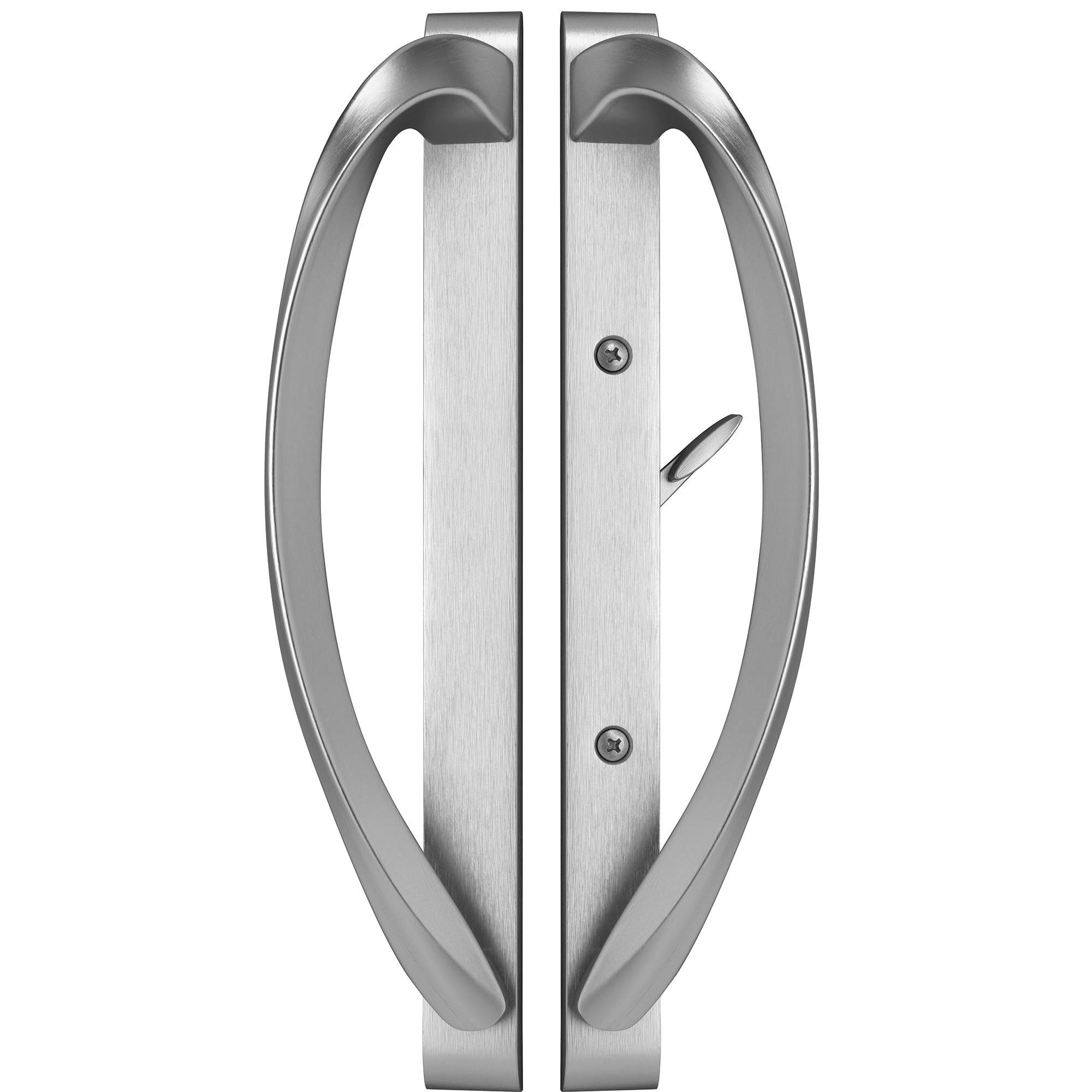 Poignée de porte coulissante Rockwell Modena en nickel brossé pour porte de 38 à 44 mm