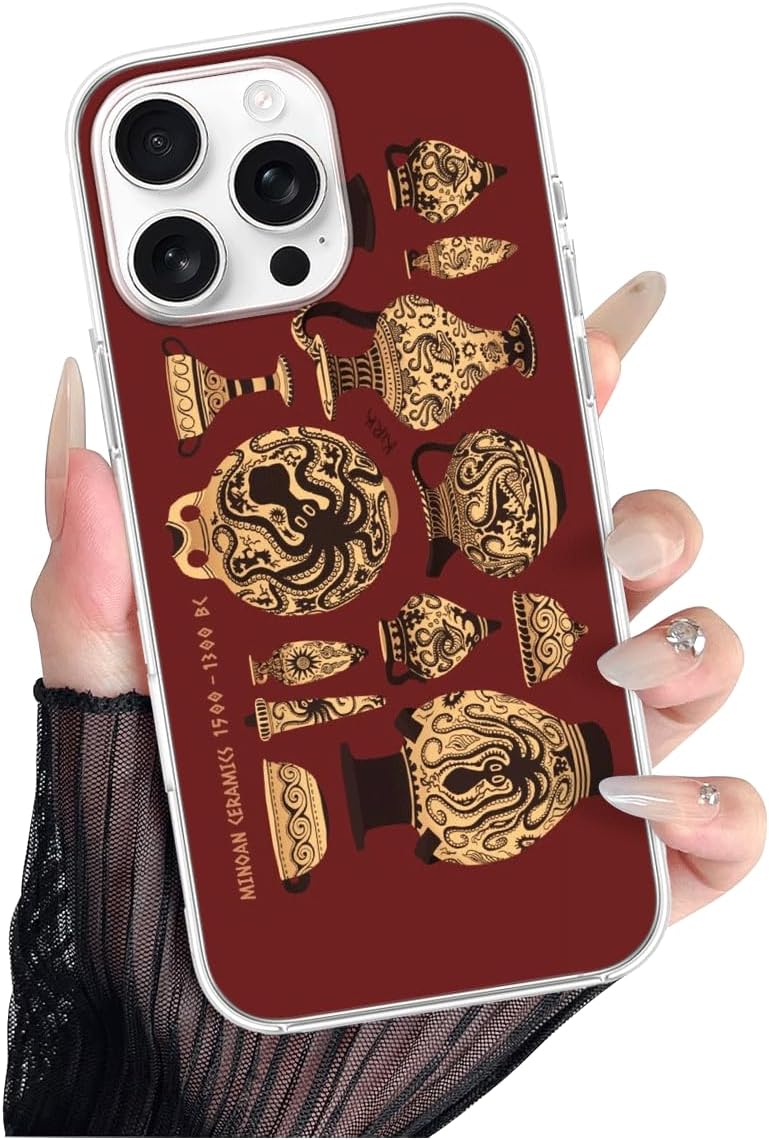 Phone Case Compatible with iPhone Late 15 Series Transparent Minoan Funny Max Ceramics Plus Waterproof Scratch Accessories Pro