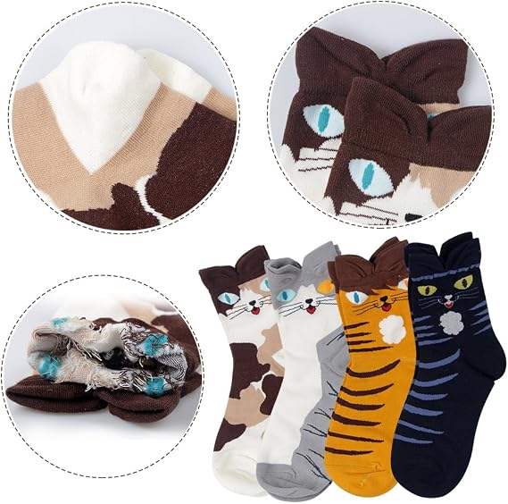 Cute Animal Design Women's Socks Casual Cotton Crew Socks