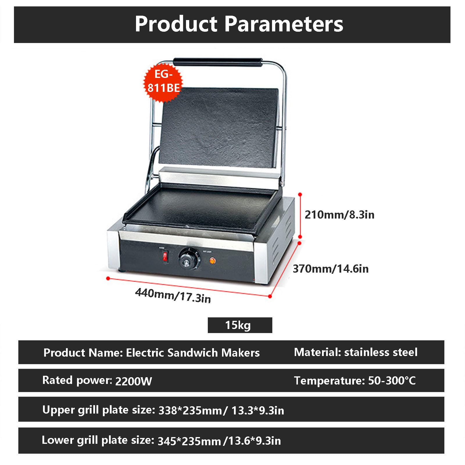 Elektryczny Grill Do Kanapek 1800 W / 2200 W, Opiekacz Do Kanapek I Gofrownica, Nieprzywierająca Płyta Grillowa Do Użytku W Pomieszczeniach, Grill I Płyta Do Pieczenia,2200W