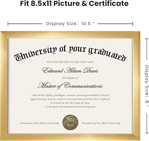 Vista 23 de upsimples Marco para certificados con vidrio de alta definición, marcos de documentos de diploma de fotos de 8.5 x 11 pulgadas para pared y mesa