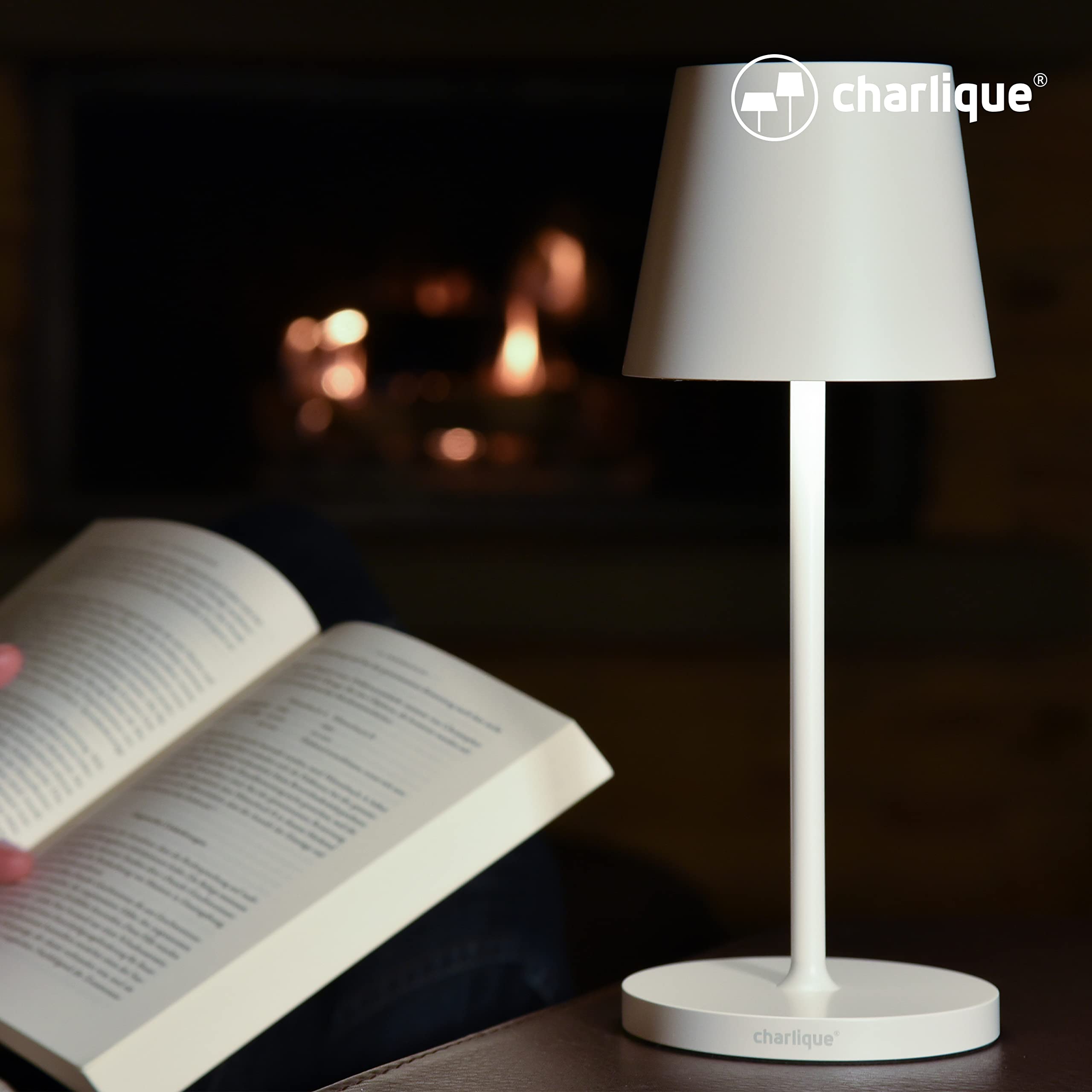 LED Akku Tischleuchte 2er Set weiß 28 cm dimmbar Alu kabellos