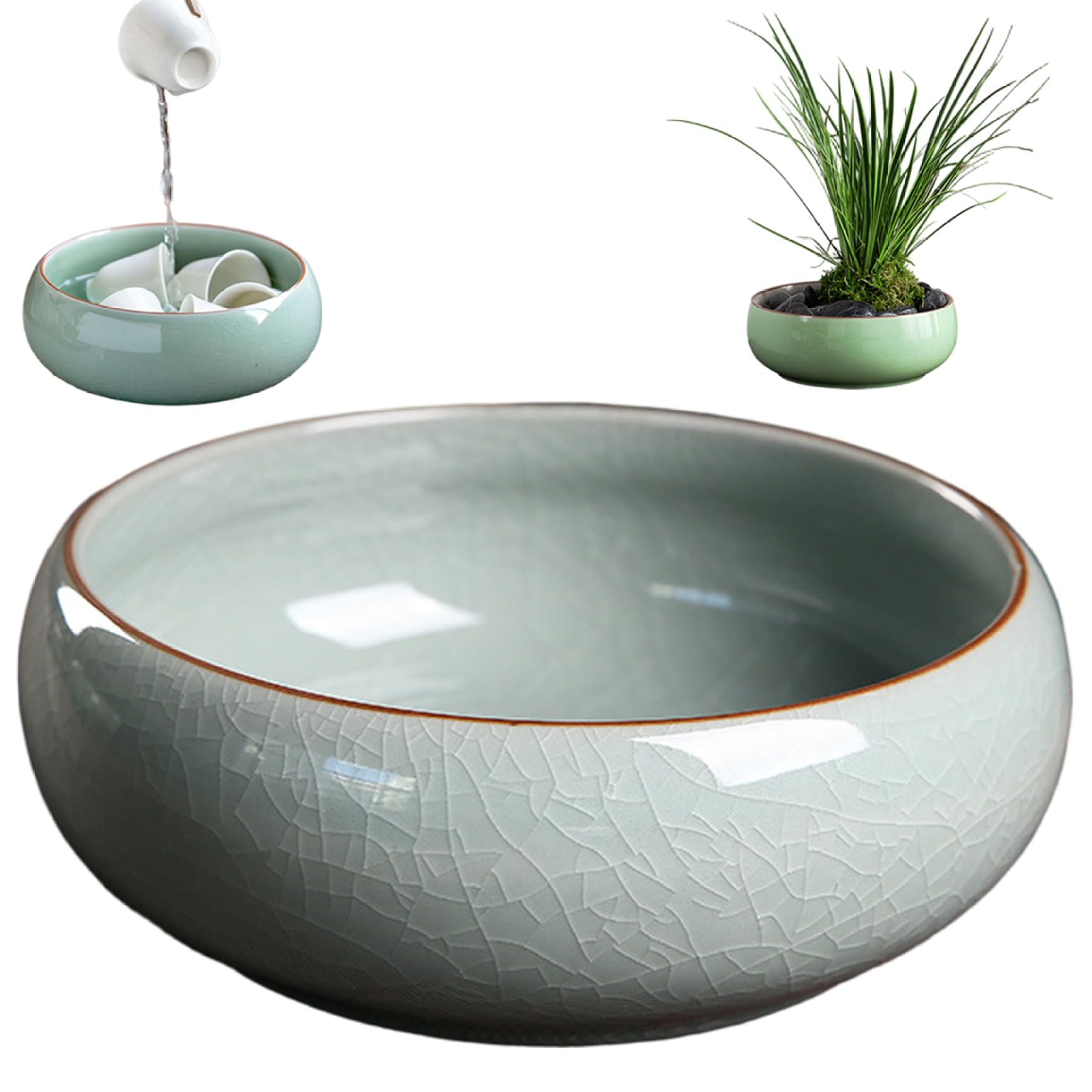 Jardinière de lotus Gcroet en céramique de 6 pouces pour décorer un salon zen