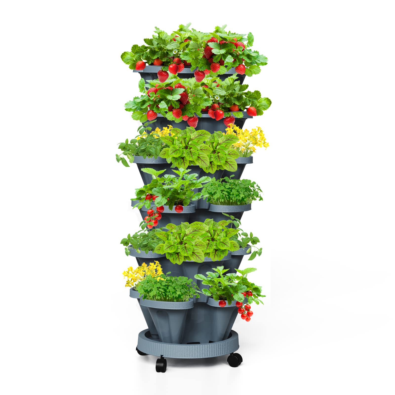 Tectsia Strawberry Stackable Planters 6-Tier