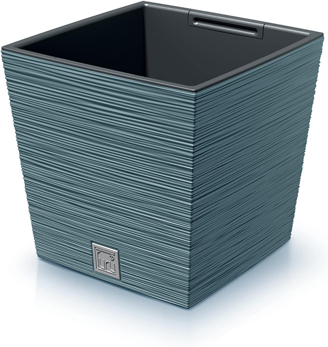 Prosperplast Scandinavian Blue Planter with Reservoir, Furu Collection, 29.5 x 29.5 x 29 cm, 14 Litre Capacity, 29,5 x 29,5 x 29 cm