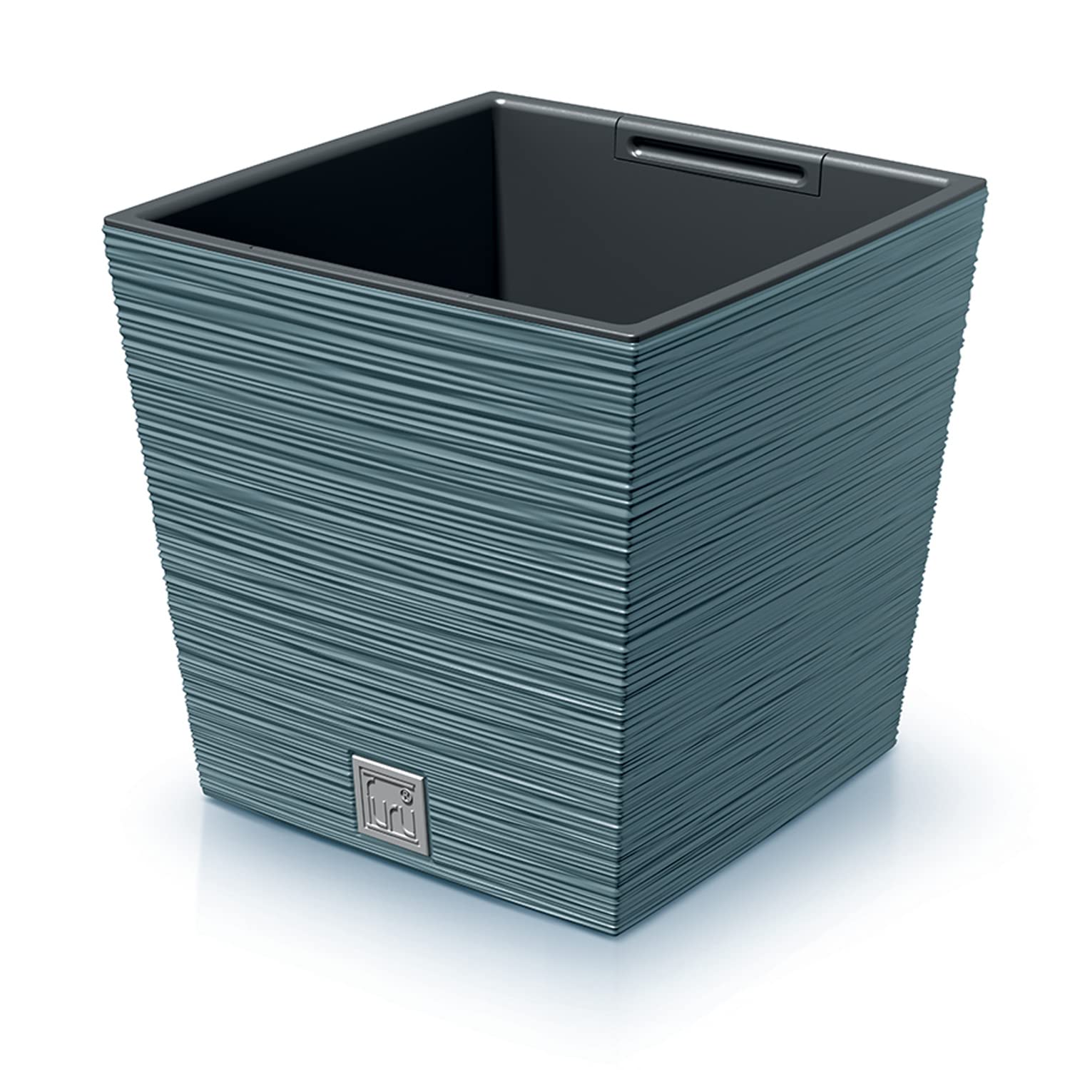 Prosperplast Scandinavian Blue Planter with Reservoir, Furu Collection, 29.5 x 29.5 x 29 cm, 14 Litre Capacity, 29,5 x 29,5 x 29 cm