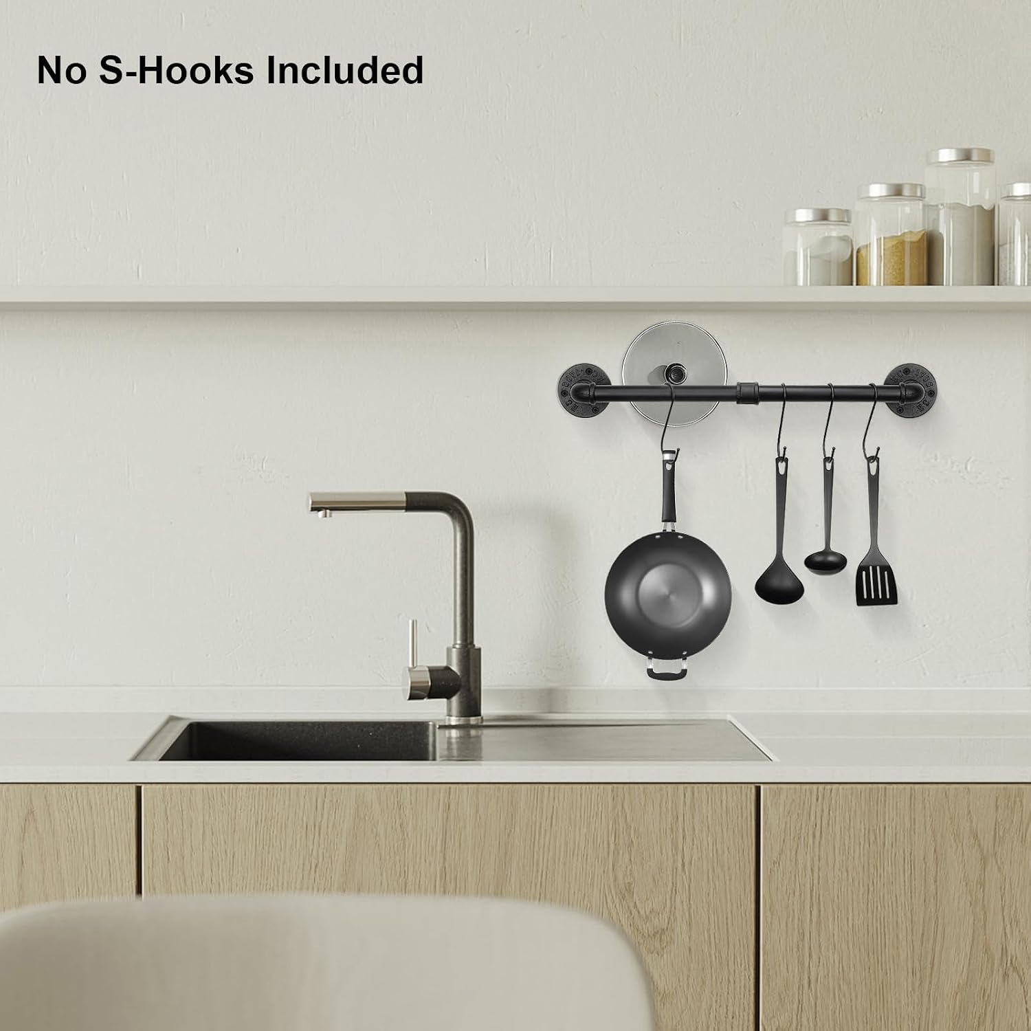 Livabber Industrial Pipe Towel Bar, Rustic Iron Decor Bathroom Hardware Towel Holder Accessory, Heavy Duty Wall Mounted Bath Towel Rack, Black (18 Inch)