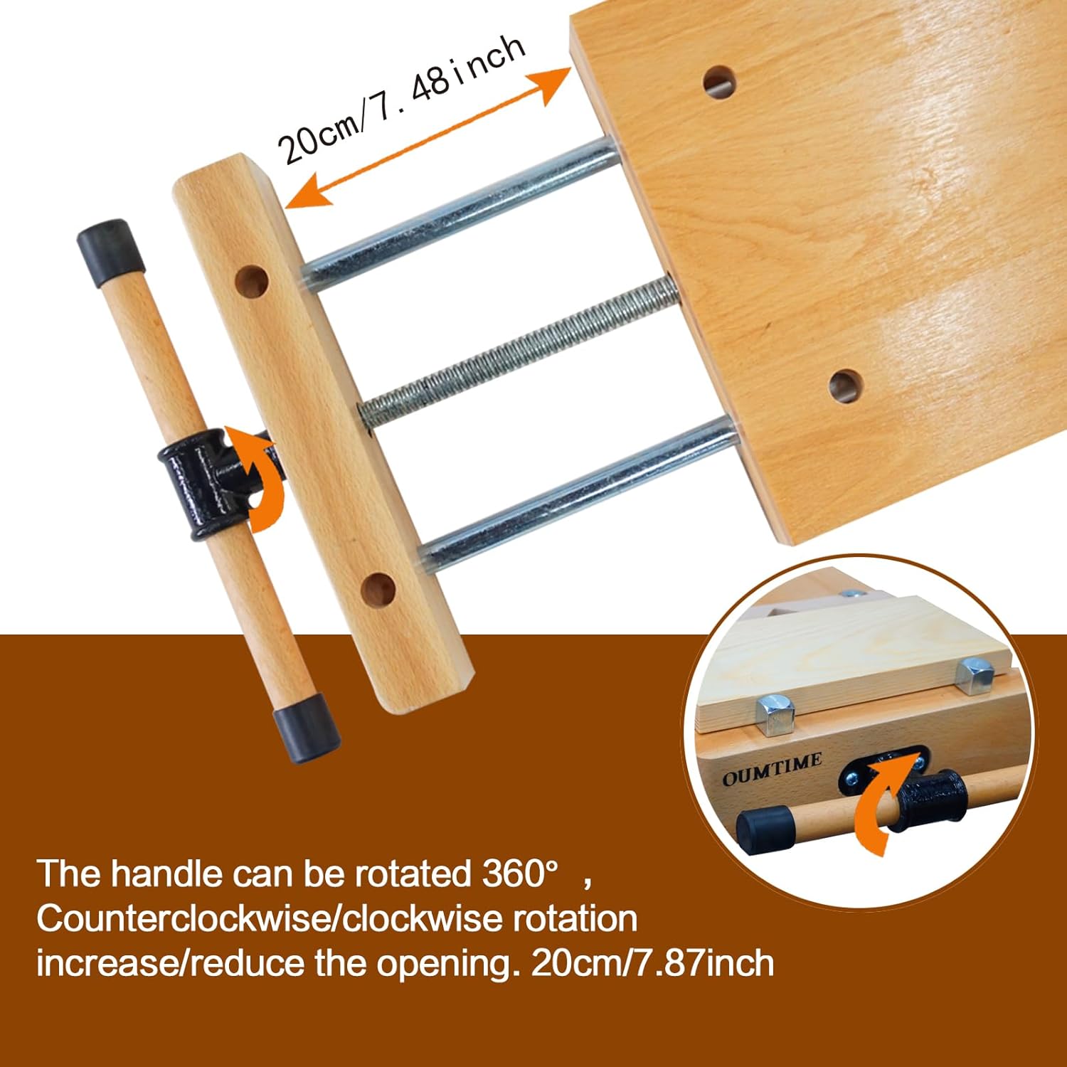 Woodworking Bench Vise Hard Wood Vise for Portable Workbench with 4 Bench Dogs and 2 Clips, Wood Clamp，Workbench Top，Wood Workbench ，Workbench Vice，Bench Clamps for Woodworking