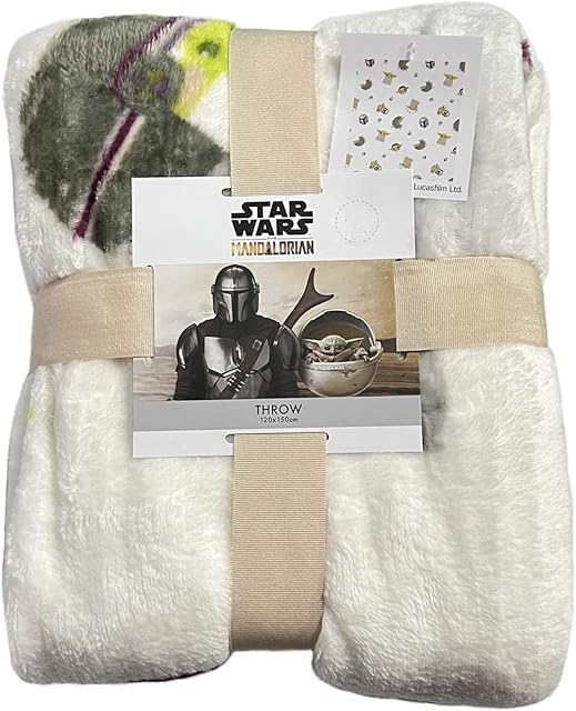 New Star Wars The Mandalorian Soft Fleece Throw Baby Yoda Blanket 120cm X 150cm Primark