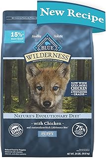 Blue Buffalo Wilderness High Protein Natural Puppy Dry Dog Food Plus Wholesome Grains, Chicken 24 lb Bag