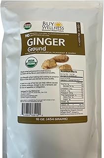 Buy Wellness Ginger Ground Certified Organic Ginger root powder Non GMO,Ethically Traded, Zingiber officinale Small batch processed 1 lb