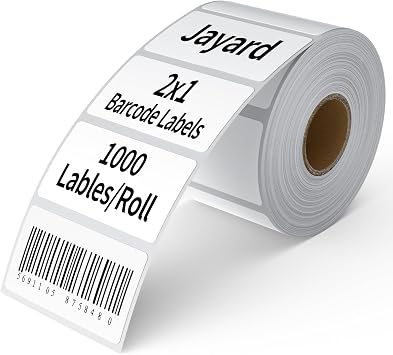 Direct Thermal Label 2x1, Thermal Labels for Barcodes, Return Address, File Folders - Barcode Stickers Compatible with Rollo, Munbyn, Zebra, Godex - 1Roll, 1000 Lable, White