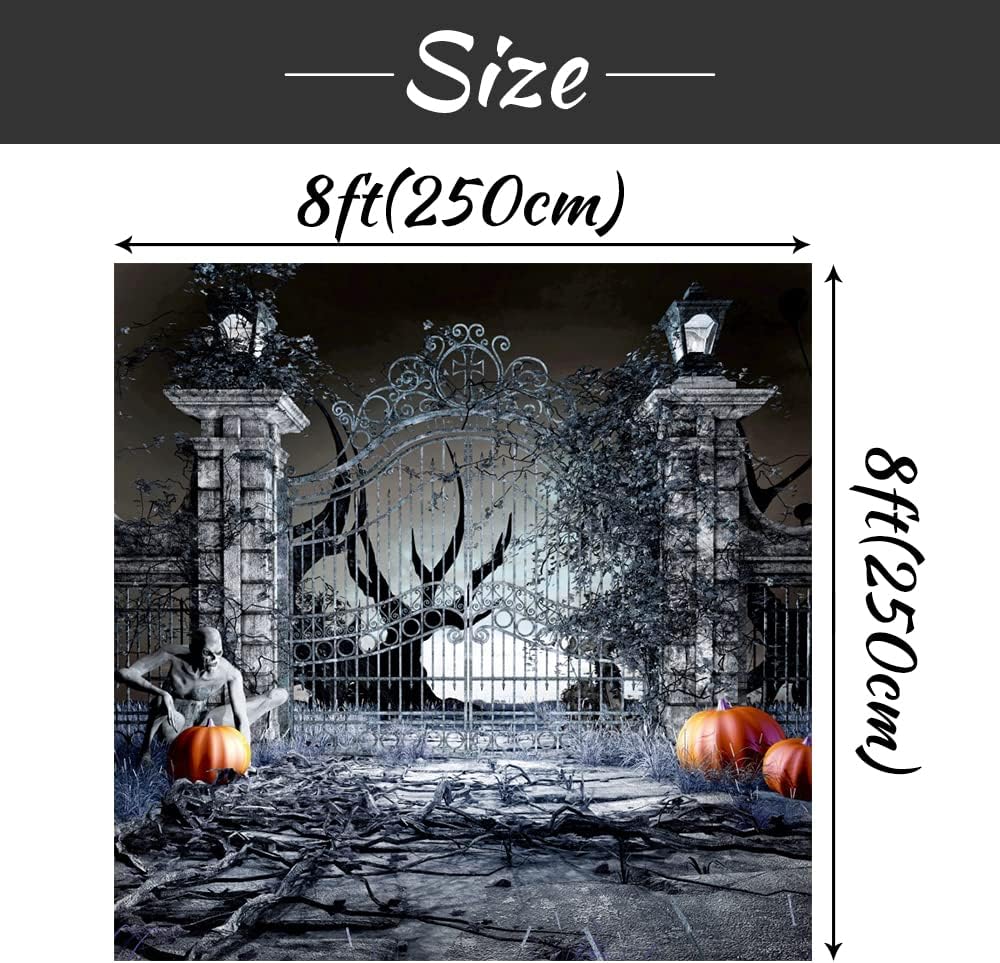 Halloween Backdrop Photography Background 10x8ft Horrible Skull Blood Background Moon Night Scary Pumpkin Backdrop Bloody Kids Adult Family Halloween Photo Backdrop