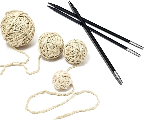 Miniatura 6 de Ruidi Juego de agujas de tejer de lazo intercambiable redondo de ébano de 10 pares