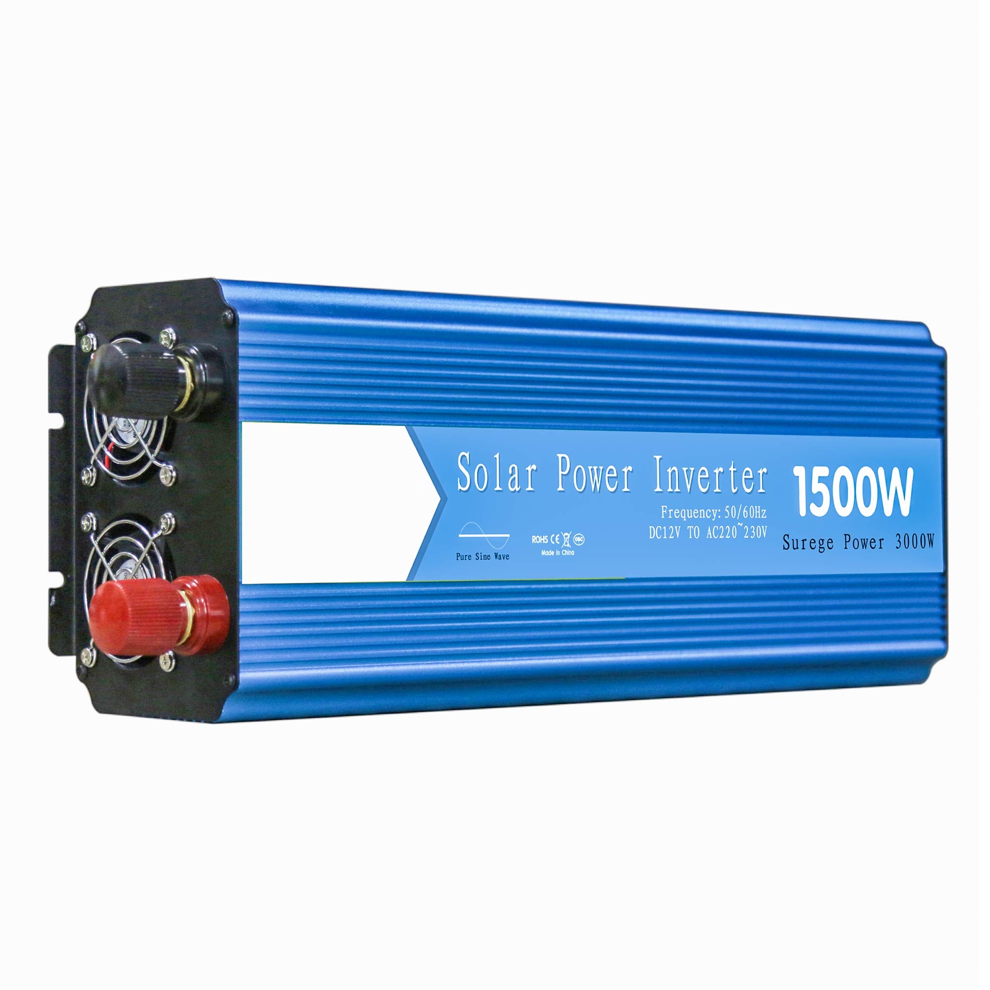 1500 W Reiner Sinus-Wechselrichter, 3000 W Spitzen-Auto-Wechselrichteradapter DC 12 V / 24 V Bis AC 220 V, Mit Zwei Wechselstromsteckdosen,DC 24V to AC 110V