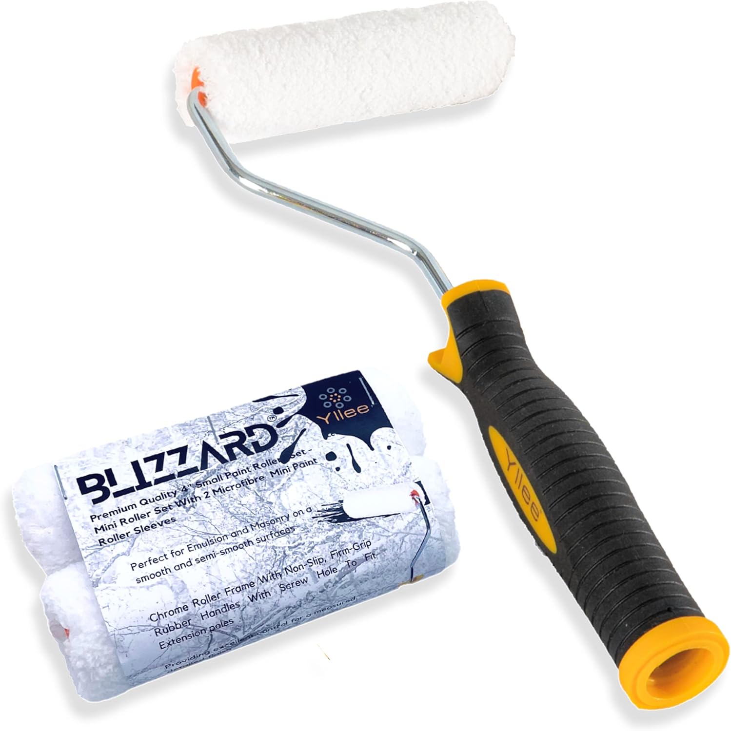Yllee® Blizzard™ 4 Inch Small Paint Rollers Set Premium Quality Mini