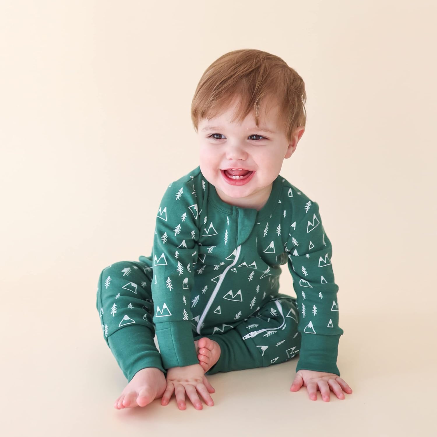 PARADE Organic Signature Print '2-Way' Zip Romper