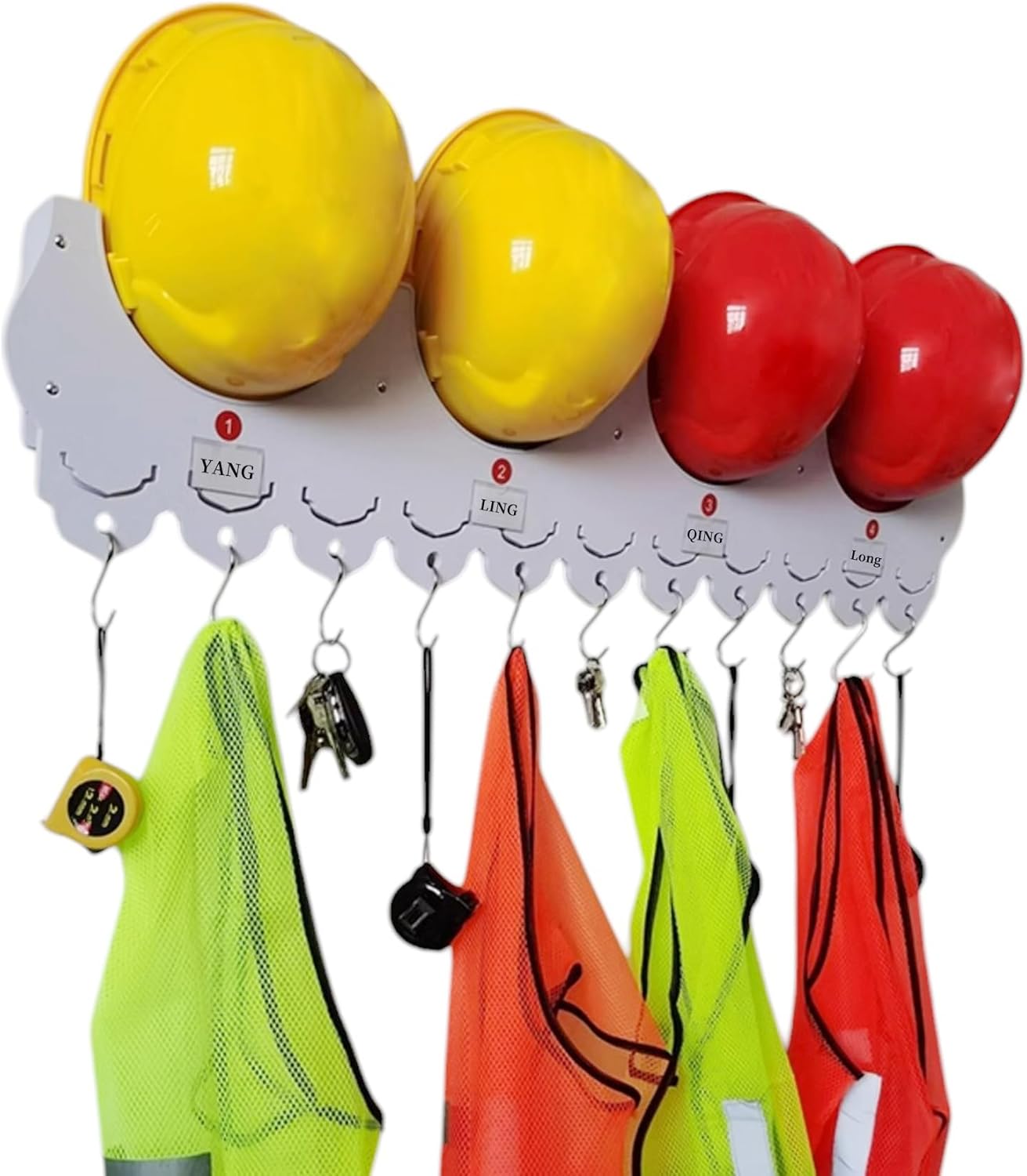 Wall Mounted Hard Hat Rack Hanger Hook Safety Helmet Holder Organizer, Construction Worker Hard Hat Fixer Placement helmet Hanging Fall Protection Rack, for Workshop Office resting Room Lounge