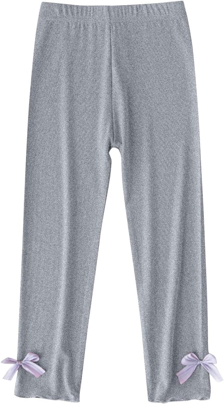 Girls Leggings Bowknot Straight Leg Yoga Pants Kids Tween Elastic Waisted Casual Loose Tights Cotton Clothes