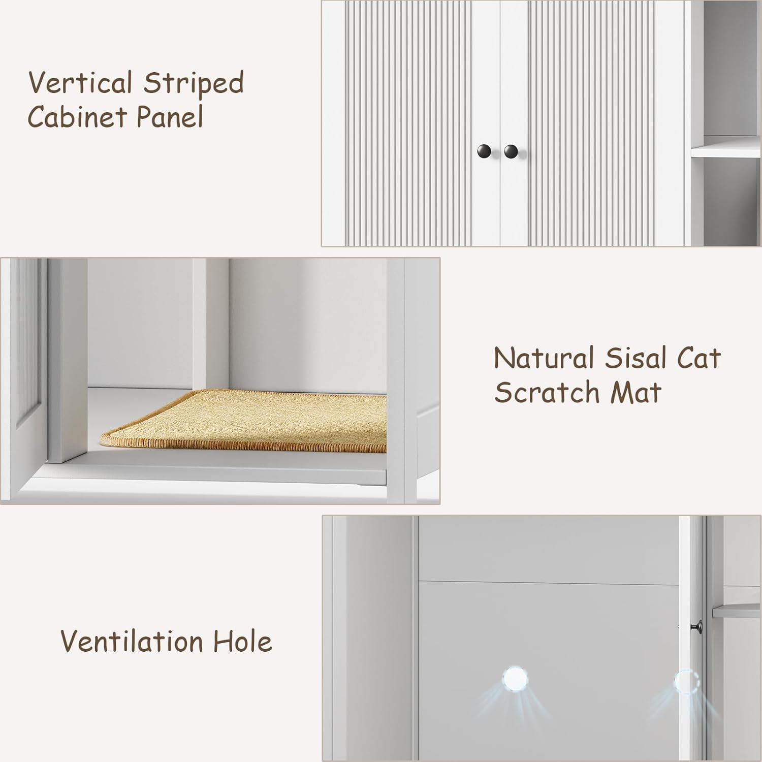Large Cat Litter Box Enclosure for Automatic Litter Boxes,Hidden Litter Box Furniture with Shelves for Dog Proof,Charging Station,Modern Cat House with Scratching Post,End Table