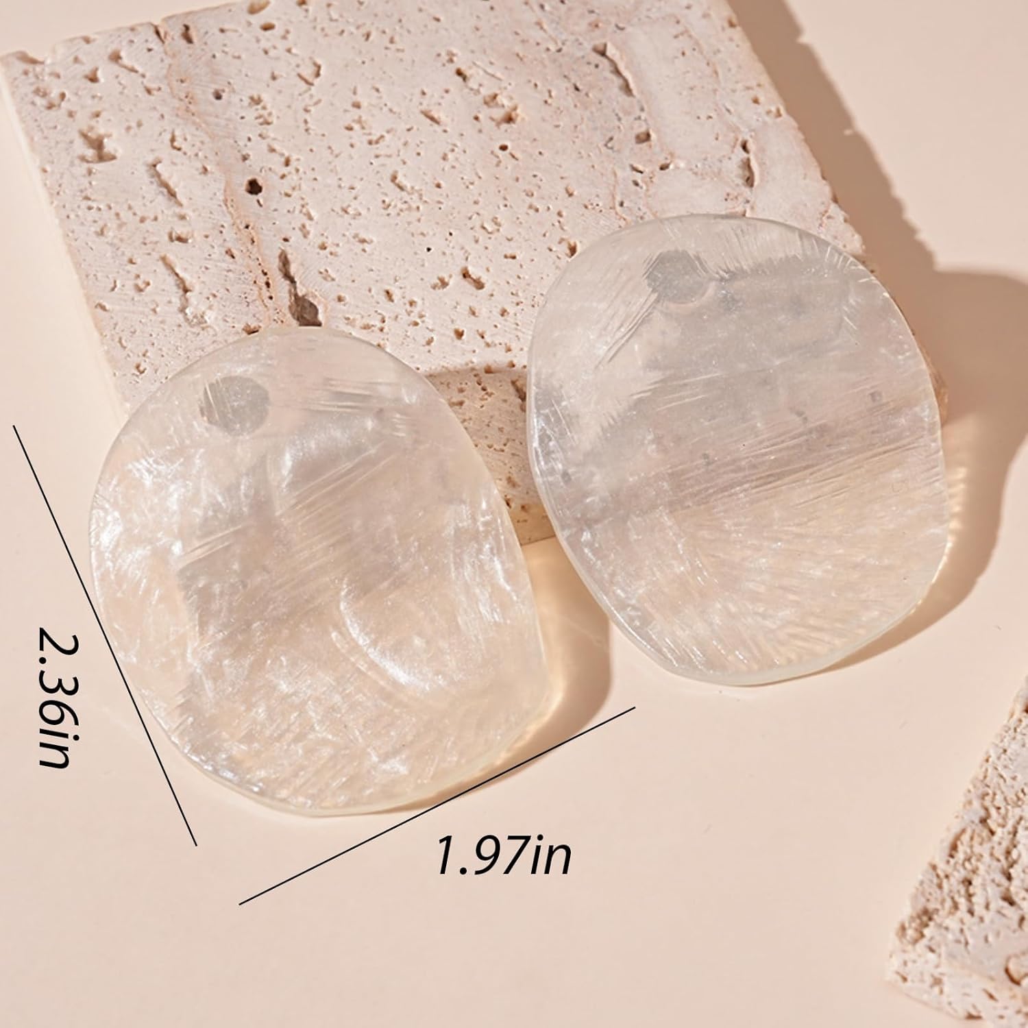 Clear Earrings Statement Earrings for Women Exaggerated Geometric Earring Colorful Resin Chunky Big Earring - Image 2