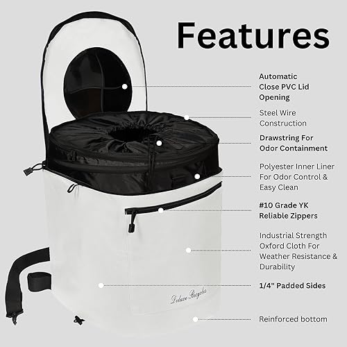 Miniatura 23 de Bote de basura plegable para navegar y acampar, grande, duradero y portátil con contenedor interior, 8 galones, color negro