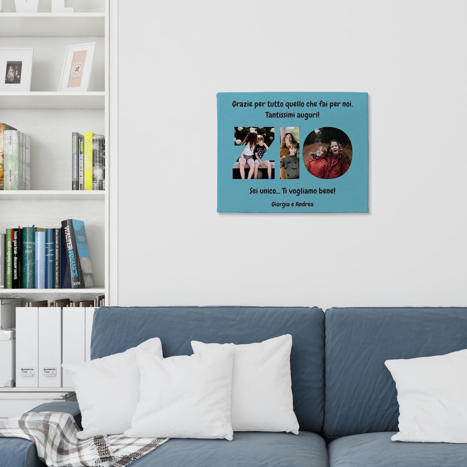 Generico Quadretto Personalizzato con Fotografie per lo Zio | Tela Zio con Foto | Idea regalo per Compleanno | Stampa su tela in cotone Personalizzata