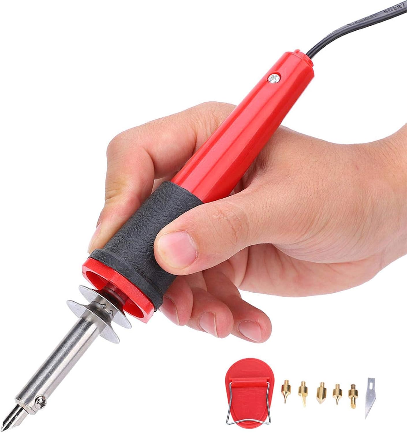 Soldering Iron Kit Wood Burning Tool, Piece Wood Burning Pen Set, Electric Soldering Iron Set Wood Burning Pen Engraving Carving Pyrography Tool 40W for DIY Enthusiasts(AC110V-US Plug)