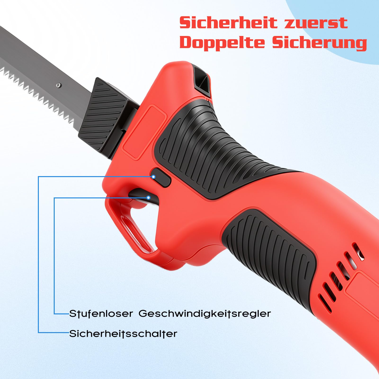 Elektromesser Kabellos Elektrisches Messer Filetiermesser mit 4 Hochkohlenstoffstahl Klingen 26–39cm 2 Akku Rutschfester Griff Sicherheitsschalter Angelbedarf Camping Set mit Koffer