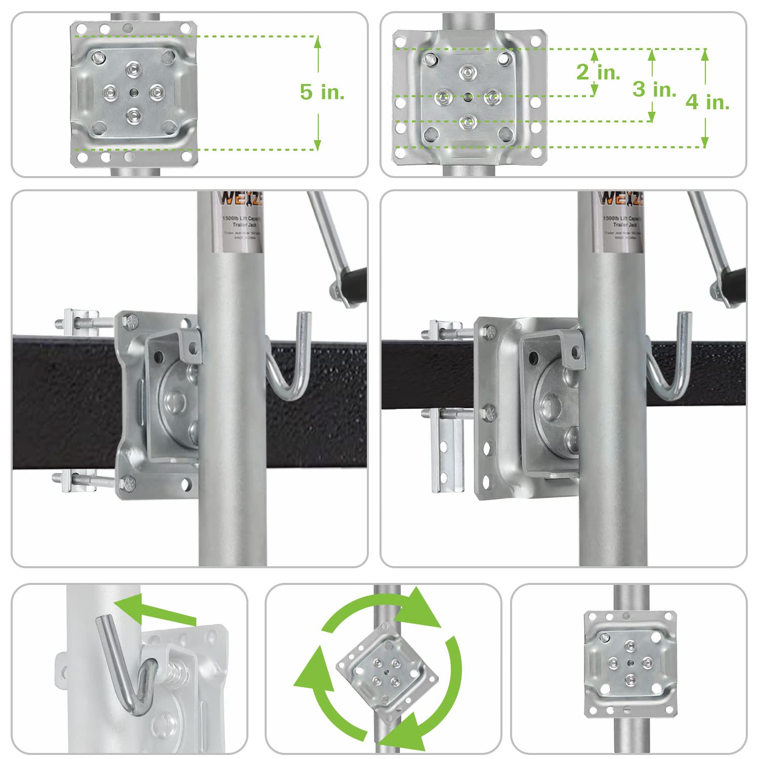 Buy WEIZE Trailer Jack, Heavy Duty Swivel Boat Trailer Jack with Dual
