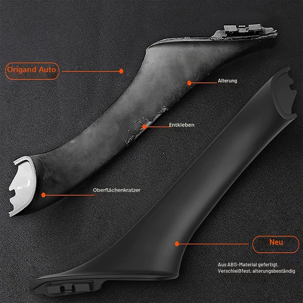 Seitentürgriff für BMW 5er-Serie F10 F11, Innentür-Zuggriff-Verkleidungs-Kits, Ersatz-Fensterschalter, Armlehnenverkleidung für BMW 520, 523, 525, 528, 530, 535 (Schwarz, Einzelne Löcher-7PCS)