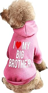 FunnyStar I Love My Big Brother Printed Pet Hooded Dogs Jumpsuit Cat Sweatshirt Pullover Pet Pup Clothing Cute