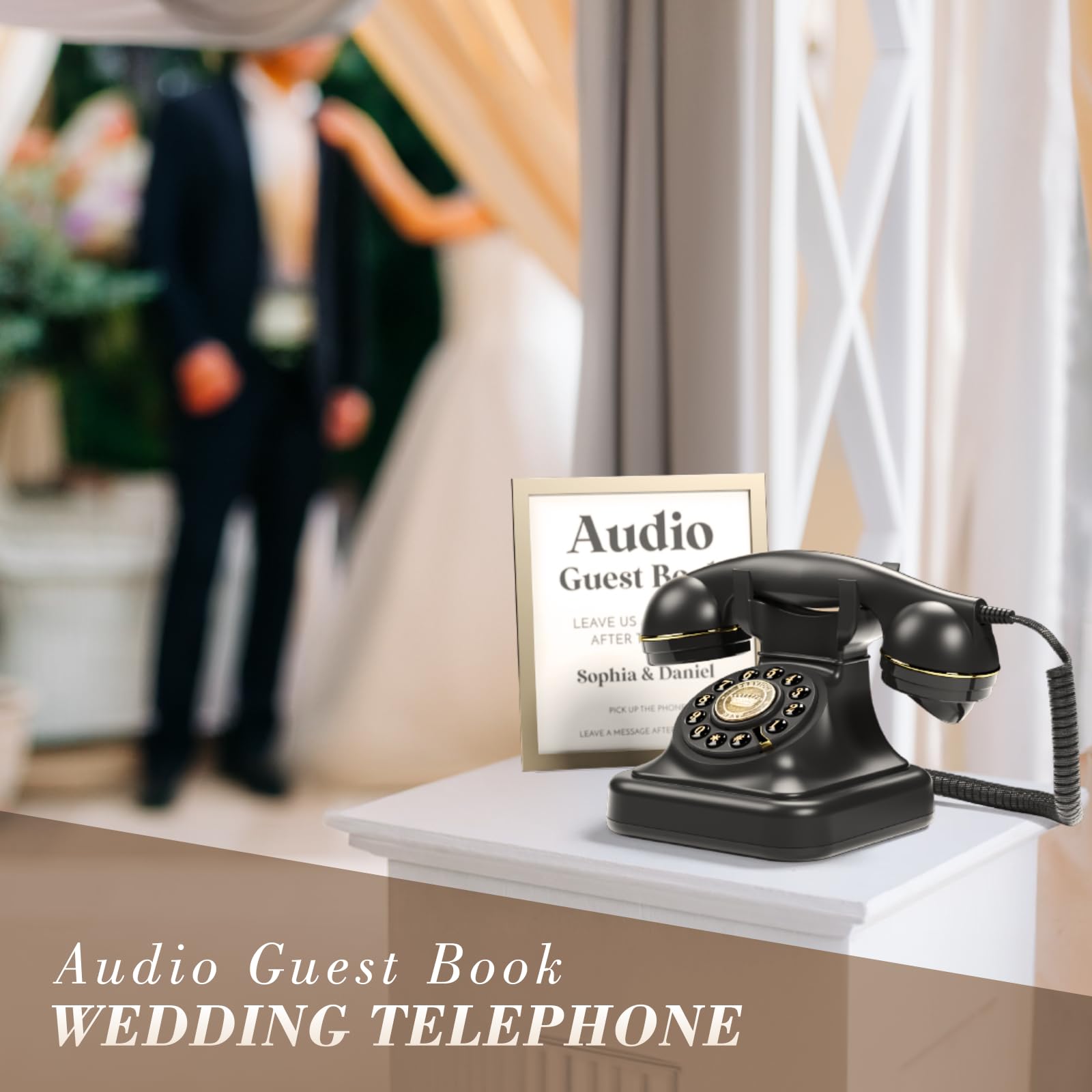 Bisofice Audio Gastenboek voor bruiloft, telefoon, retro stijl, audio gastenboek telefoon, ondersteunt individuele audioberichten, audio- gastenboek voor feestjes, bruiloften, verjaardagen Bisofice Audio Gastenboek voor bruiloft, telefoon, retro stijl, audio gastenboek telefoon, ondersteunt individuele audioberichten, audio- gastenboek voor feestjes, bruiloften, verjaardagen
