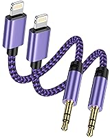 Vista 10 de [Certificado Apple MFI] Adaptador auxiliar de auriculares de iPhone Lightning a 0.138 in para automóvil, paquete de 3 adaptadores de conector