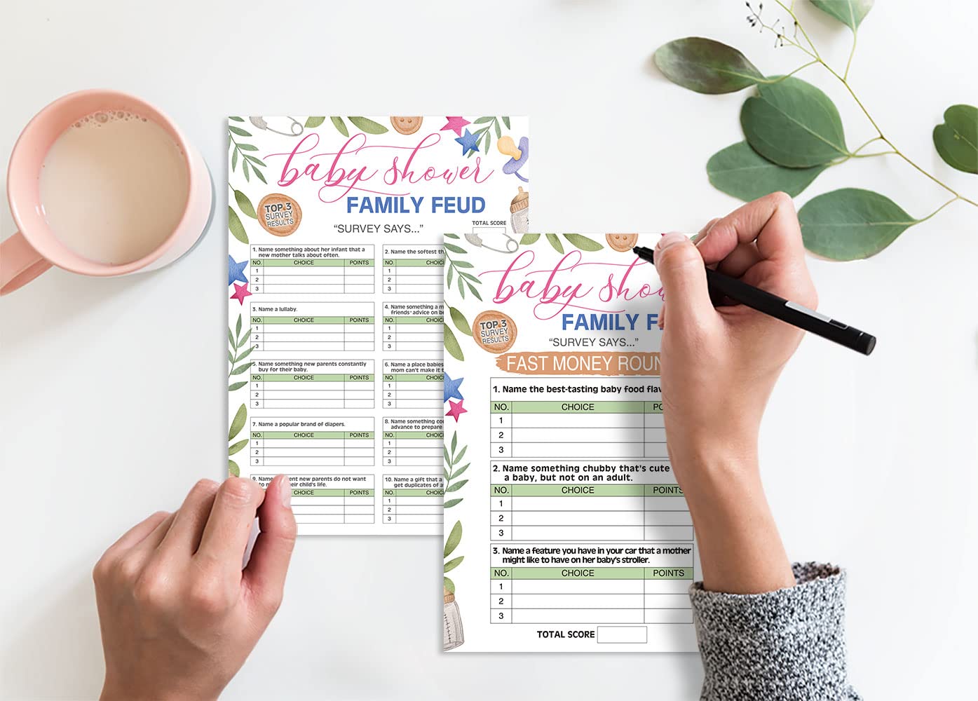 Christmas Friendly Feud Game - Holiday Party Quiz Cards For Family & Friends (Baby Shower, Winter Party Supplies)