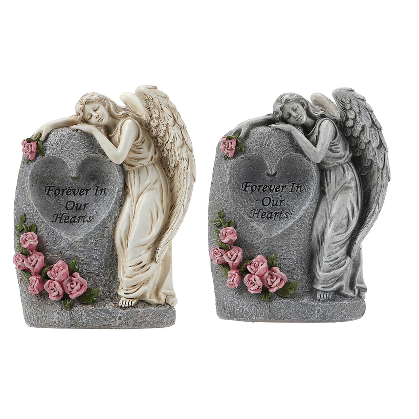 Vase de cimetière éclairé à l ' énergie, Sculpture angélique résistante intempéries, Ornement pour décorations de Jardin funéraire extérieur, Vase Lumineux à énergie