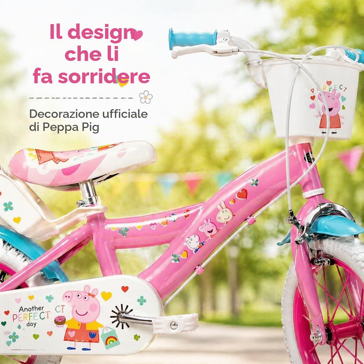 TOIMSA Bicicletta 14" Peppa Pig Rosa, Bambini Ragazzo, Multicolore, M
