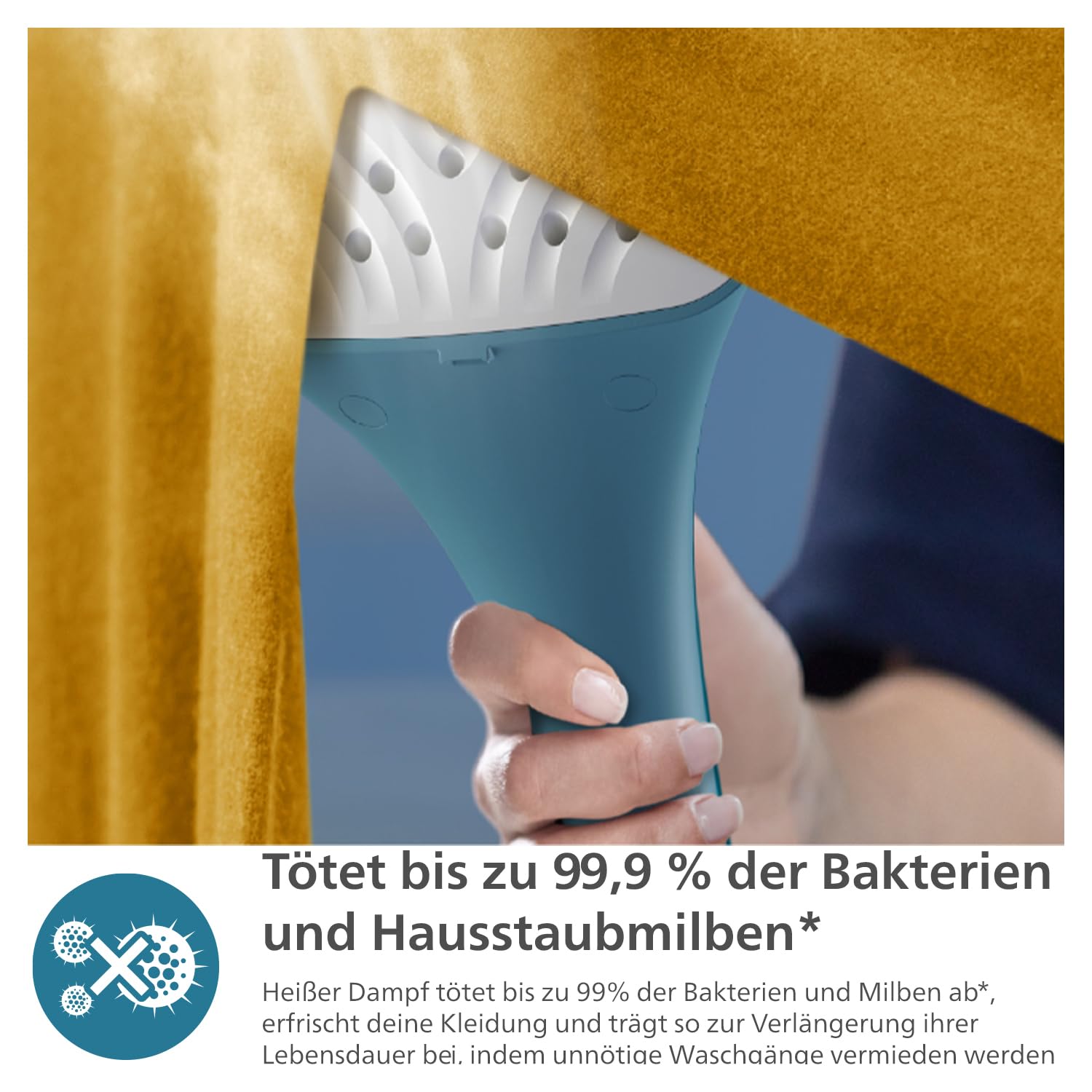 Philips Dampfglätter -1800 W,1,8-Liter-Wassertank, 3 Dampffunktionen, integriertes StyleBoard, einfaches Entknittern, Blau (STE1040/20)