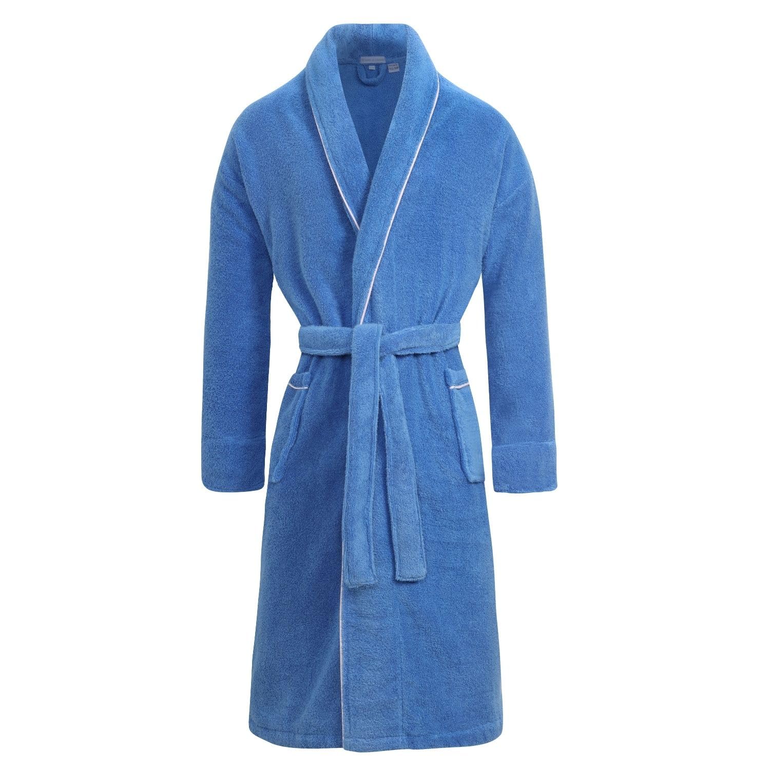 Bown Of London Men's Blue British Towelling Dressing Gown - Cancun (M)